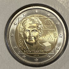 Italia 2020 - Moeda 2€ normal 150 Aniversário do Nascimento de Maria Montessori